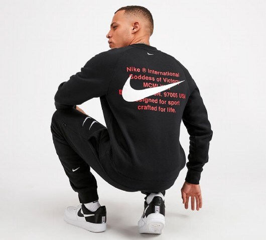 nike swoosh hoodie black