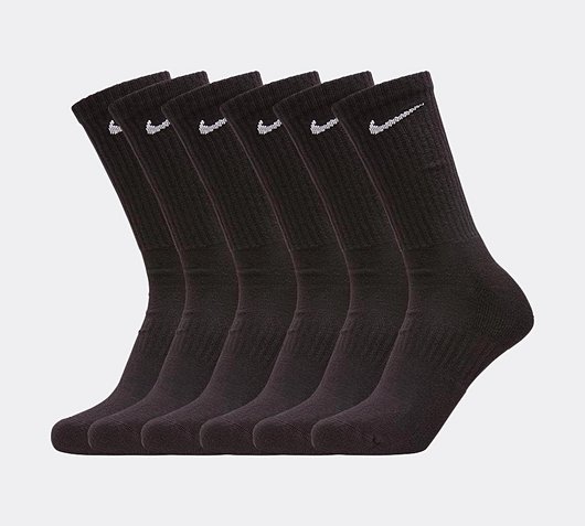 Nike 6 Pack Everyday Cushioned Sock | Black | Footasylum