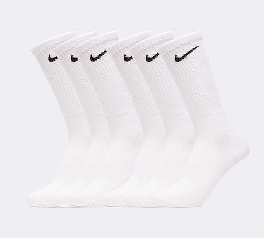 Nike 6 Pack Everyday Cushioned Sock | White | Footasylum