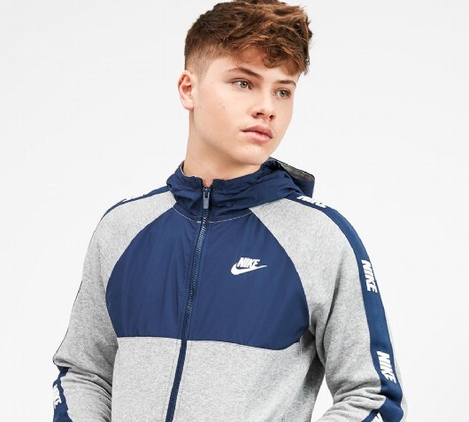 nike tech poly full zip hoodie junior