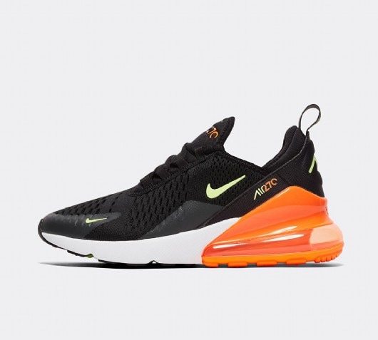 orange and black nike trainers