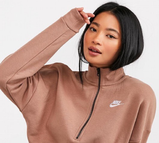 nike essentials cropped high neck sweatshirt