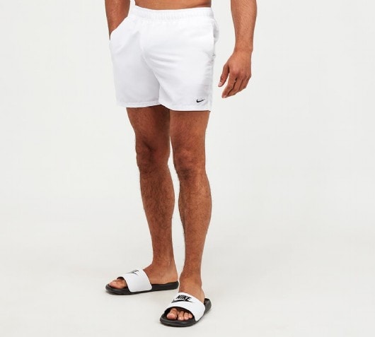 nike swimming 5inch volley shorts in white