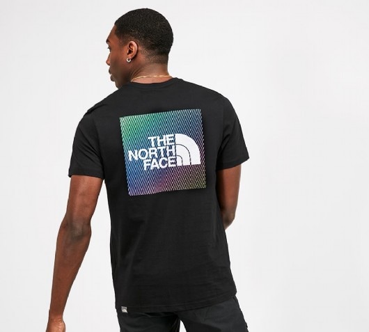 the north face rainbow box logo long sleeve tee