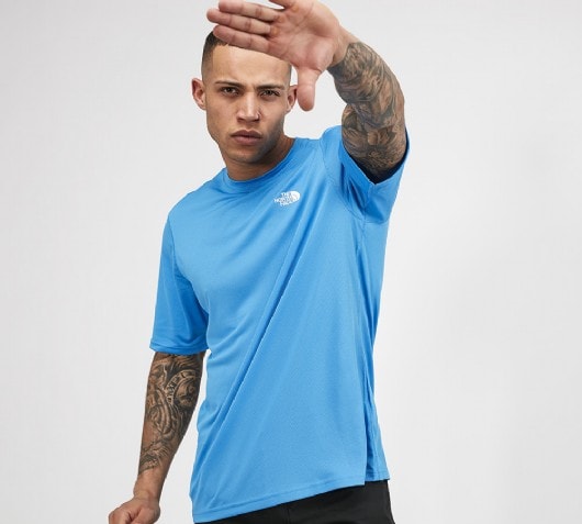 the north face blue t shirt