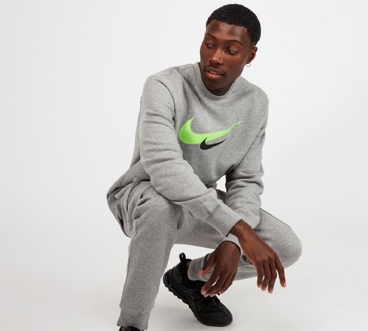 nike double swoosh sweatshirt grey