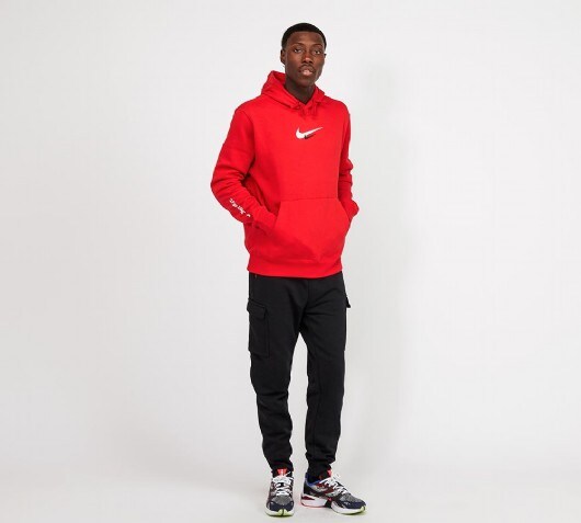 red nike double swoosh hoodie