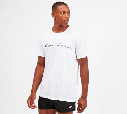 emporio armani script t shirt