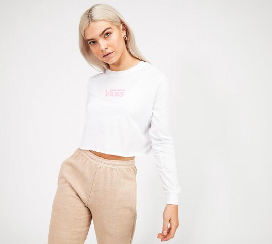 Image of Womens Airborne V Long Sleeve Crop T-Shirt