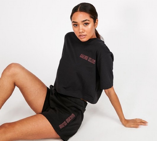 Image of Womens Cropped Gym T-Shirt