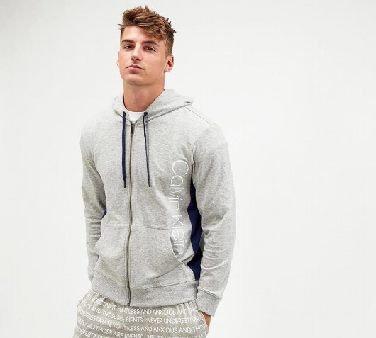 calvin klein logo zip hoodie