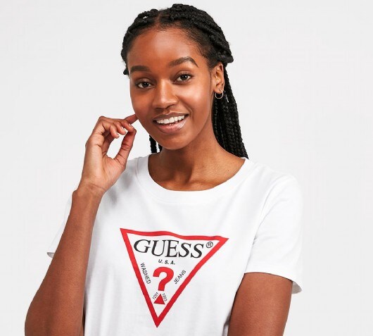 guess logo shirt women's