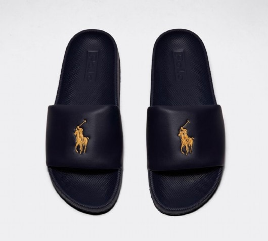 ralph lauren sliders black and red