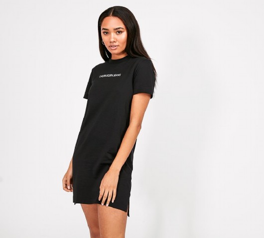 womens black t shirt dress