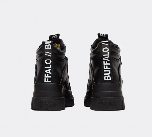 buffalo black aspha mid trainers