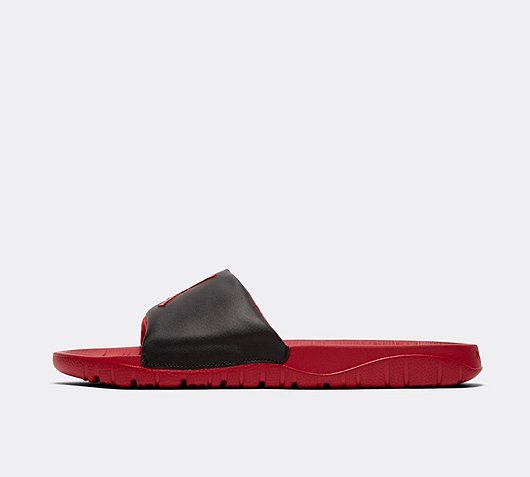 black and red jordan sandals