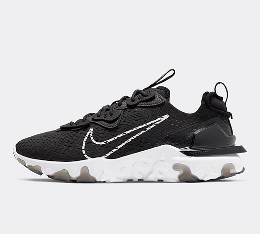 nike react trainers black and white 