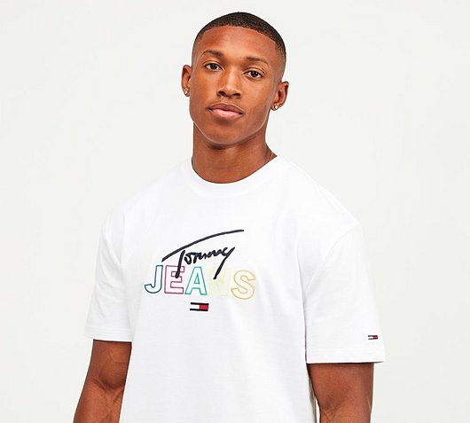 Tommy Jeans Script Logo T-Shirt | White 