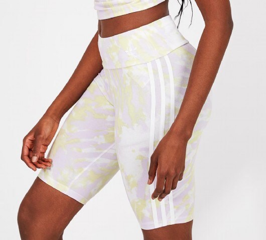 Adidas Originals Womens 3 Stripe Cycling Short Purple Yellow Footasylum