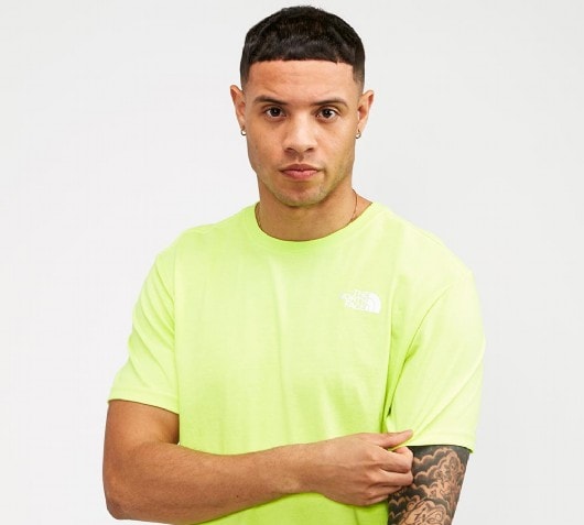 north face yellow t shirt