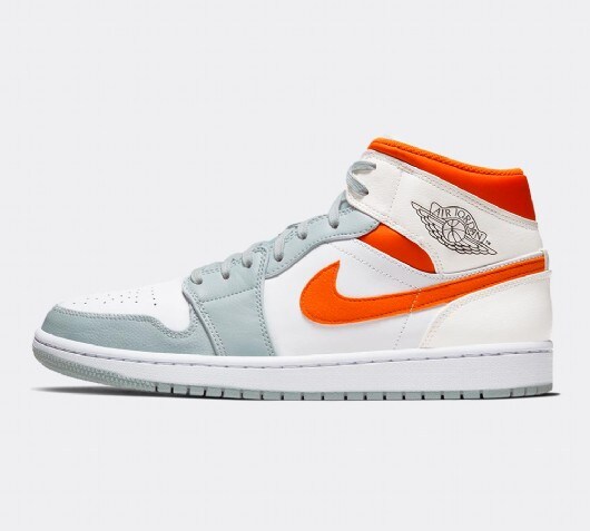 nike air jordan mid trainers in white