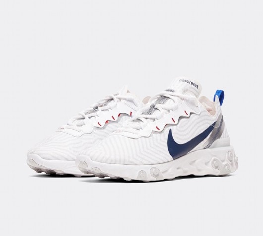 nike react element 55 trainers in white