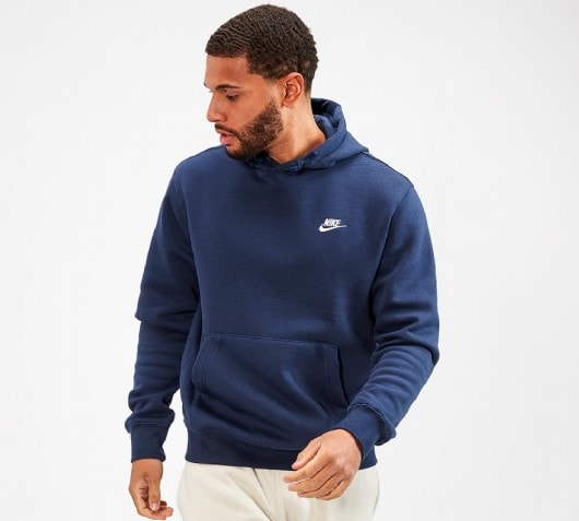 nike club navy hoodie