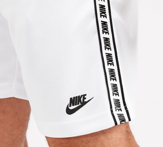 white nike tape shorts