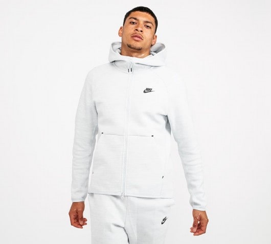 Nike Tech Fleece Full Zip Hoodie | Pure Platinum | Footasylum