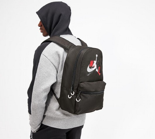white and black jordan backpack