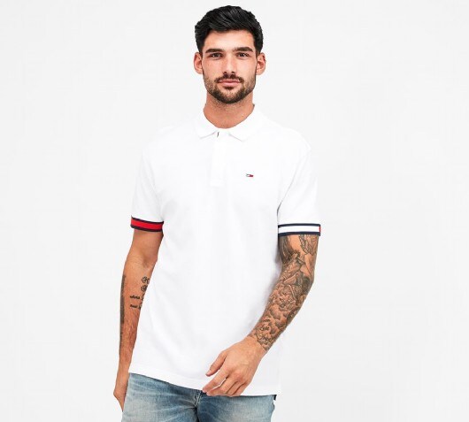 Image of Branded Sleeve Short Sleeve Polo Shirt