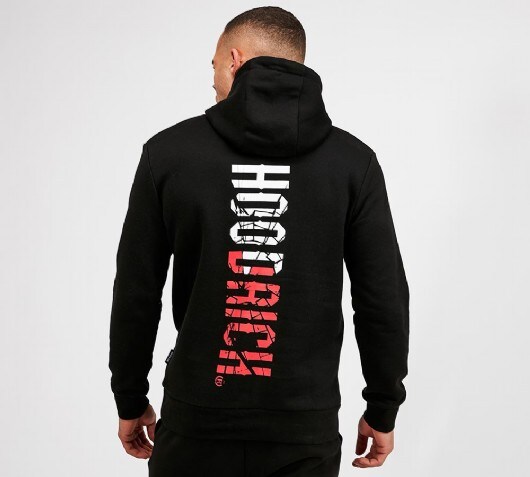 hoodrich black and red joggers