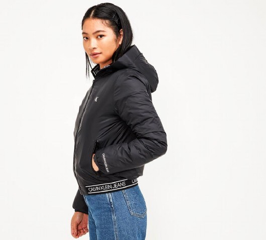 calvin klein hooded jacket women's