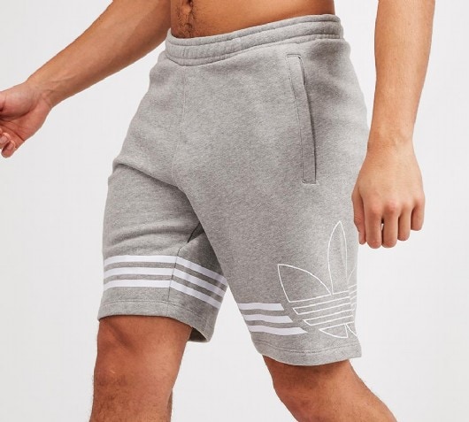 adidas grey cotton shorts