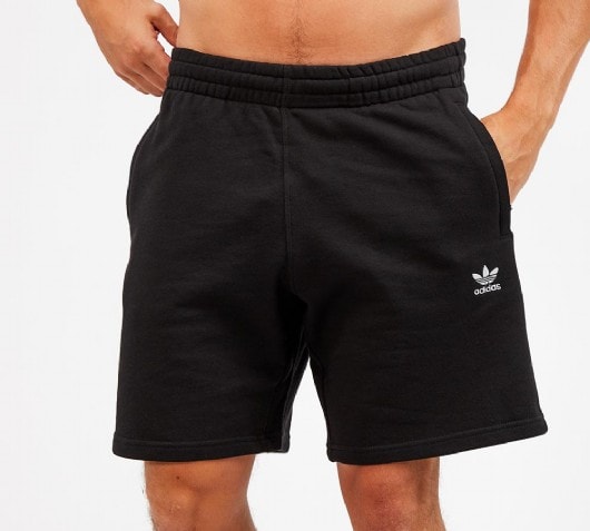 black adidas fleece shorts