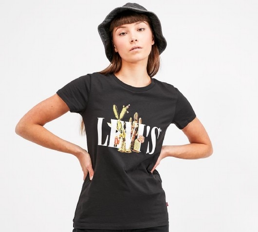 womens black levis t shirt