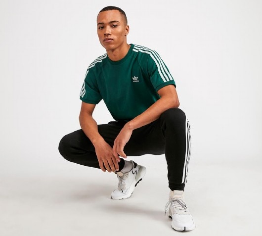 adidas Originals 3-Stripes Basic Short Sleeve T-Shirt | Green | Footasylum