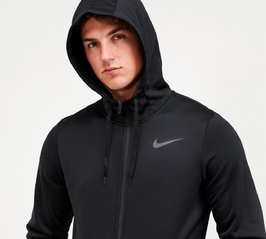 nike therma full zip hoodie black