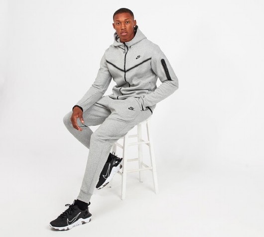 nike tech grey and black tracksuit