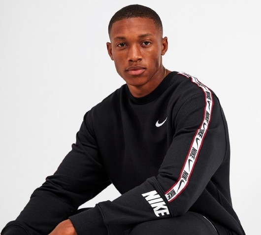 nike repeat pack taping hoodie in black