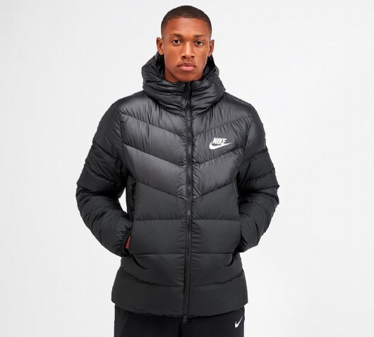 nike black longline down filled coat