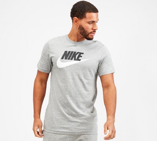 Nike Icon Futura T Shirt | Grey Black Nike Men Icon Futura T shirt Black