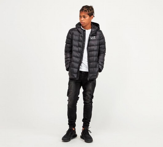 ea7 junior core id down jacket black