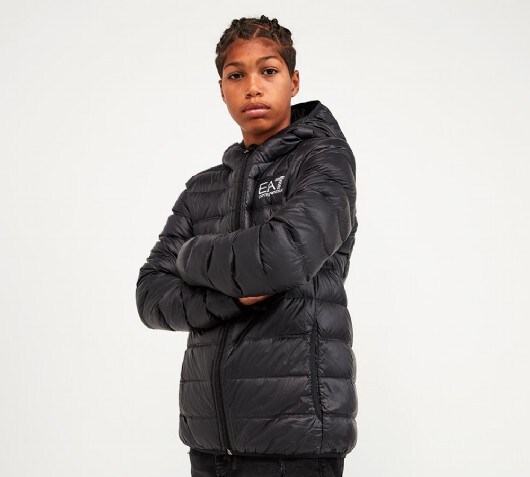 ea7 junior core id down jacket black