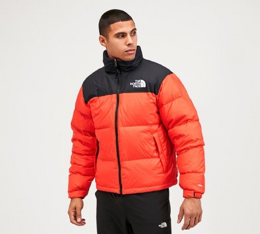 north face 1996 retro nuptse jacket orange