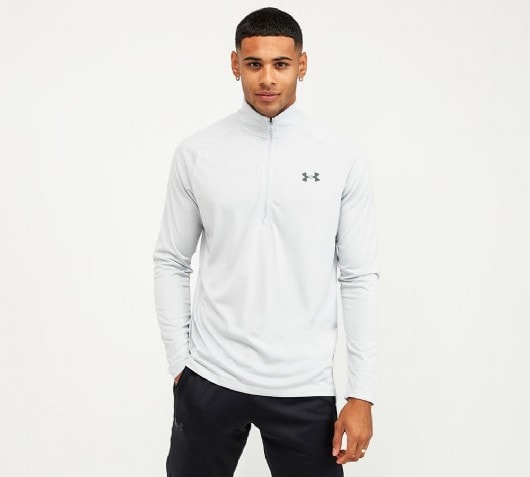 under armour grey zip top