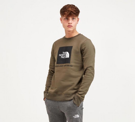 the north face box crew sweatshirt junior