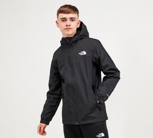 black north face rain coat