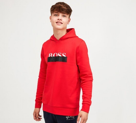 boss panel logo overhead hoodie