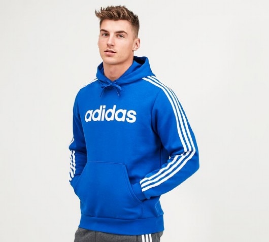 adidas 3 stripes hoodie blue